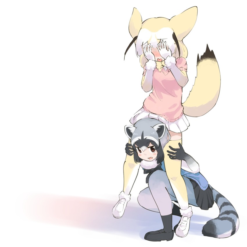 common raccoon and fennec (kemono friends) drawn by iwa_(iwafish)