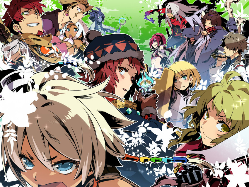 dancer, swordsman, night seeker, fortress, rune master, and 18 more (sekaiju no meikyuu and 1 more) drawn by makita