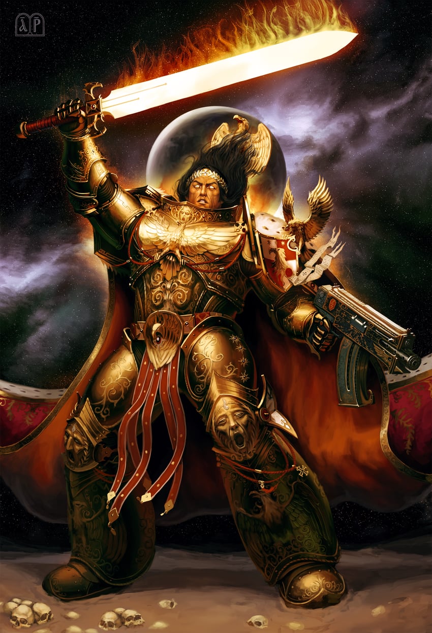 emperor of mankind (warhammer 40k) drawn by elijah_arhpriest
