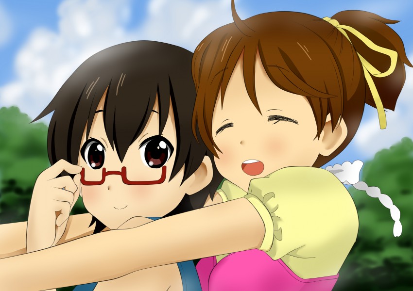 hirasawa ui and manabe nodoka (k-on!) drawn by hanatani_nina