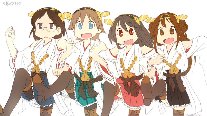 kongou, haruna, hiei, and kirishima (kantai collection and 1 more) drawn by doraccoon