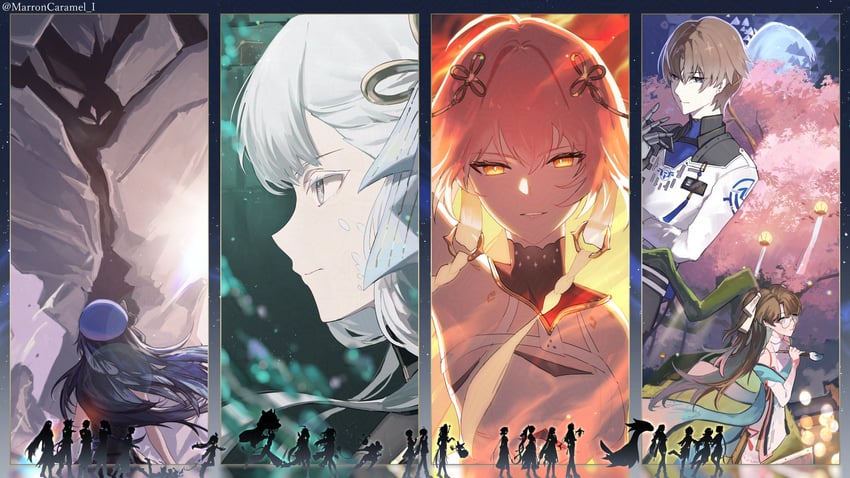 rover, changli, female rover, male rover, jinhsi, and 20 more (wuthering waves) drawn by marroncaramel_i