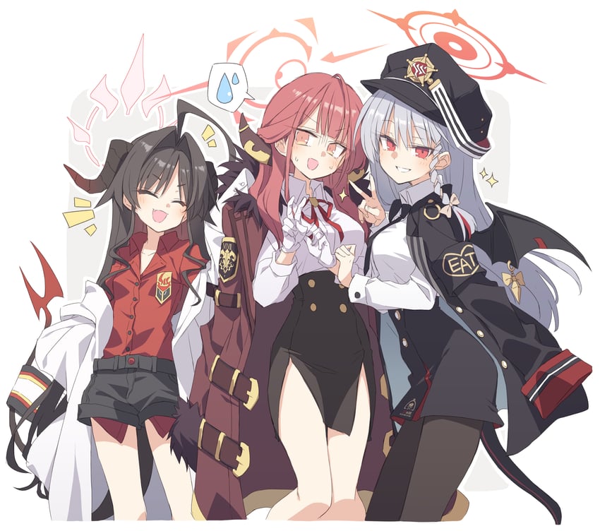 aru, haruna, and kasumi (blue archive) drawn by satou_kibi