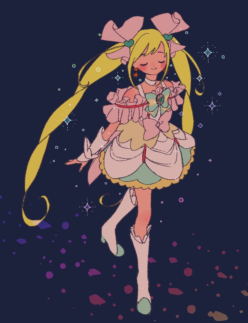 sakagami ayumi and cure echo (precure and 2 more) drawn by koteko_(chop_of_toilet)