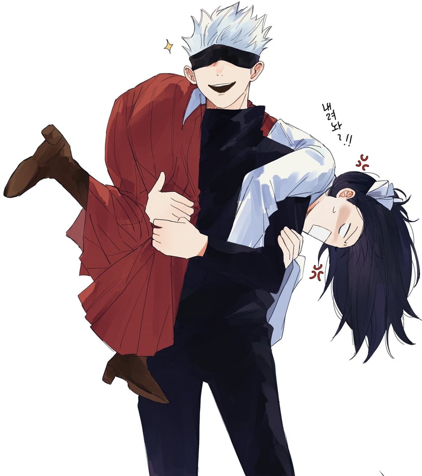 gojou satoru and iori utahime (jujutsu kaisen) drawn by matchi_(ginger.8)