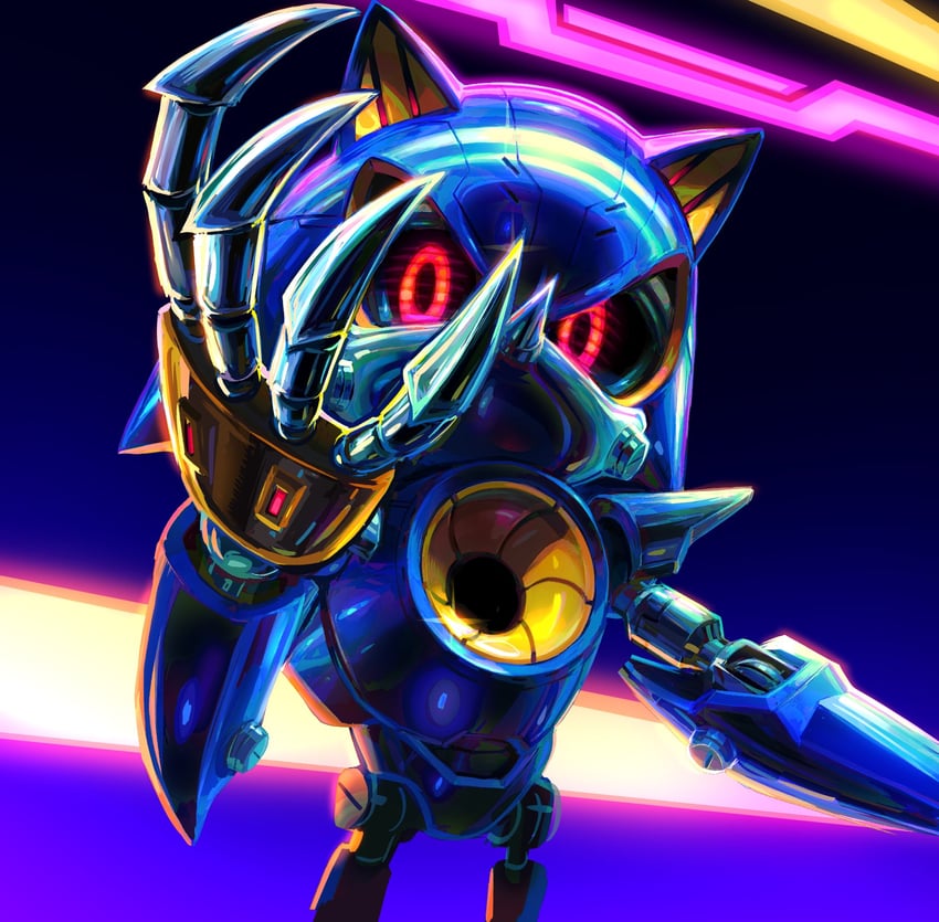 metal sonic (sonic and 1 more) drawn by holographicros3