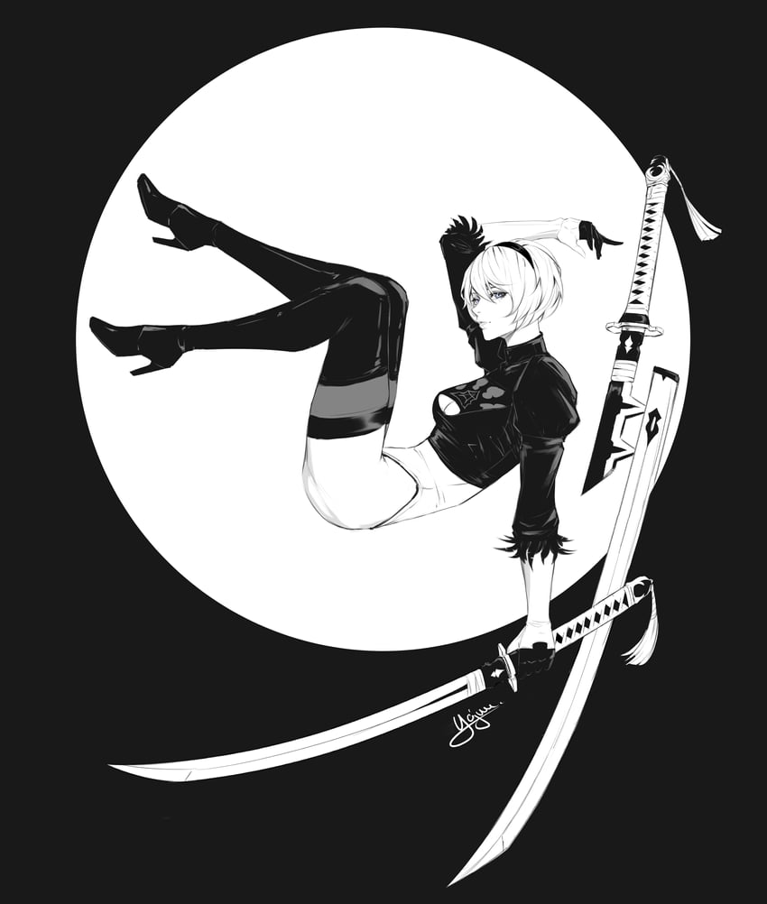 2b (nier and 1 more) drawn by yajuu_(tristan_maska)