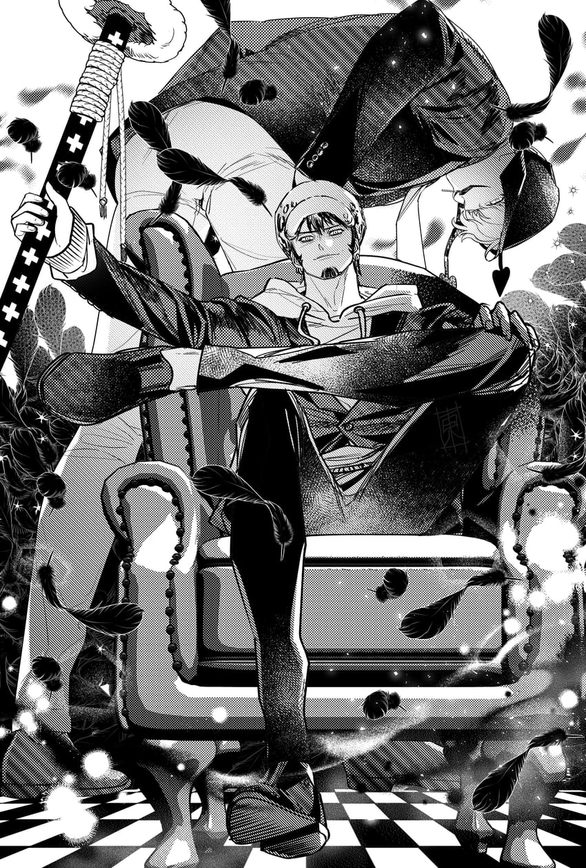 trafalgar law and donquixote rocinante (one piece) drawn by eg_(eastg111)