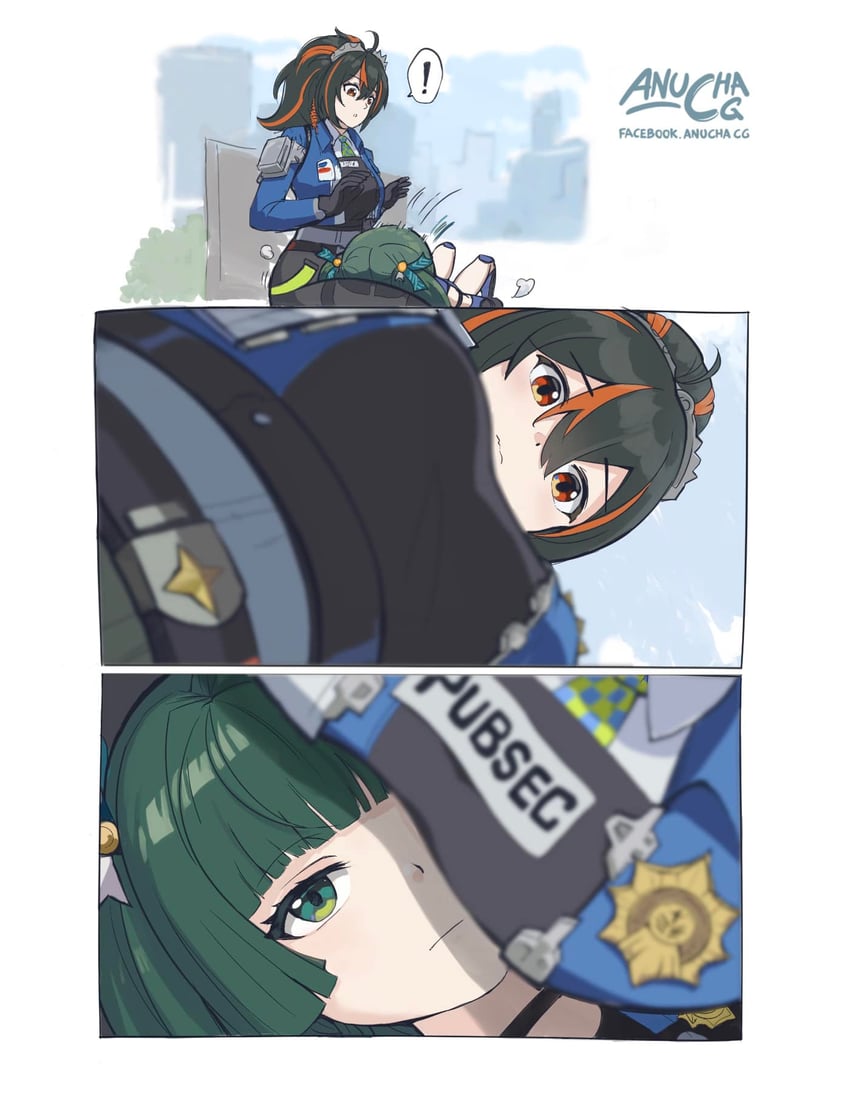 zhu yuan and qingyi (zenless zone zero and 1 more) drawn by anucha_cg