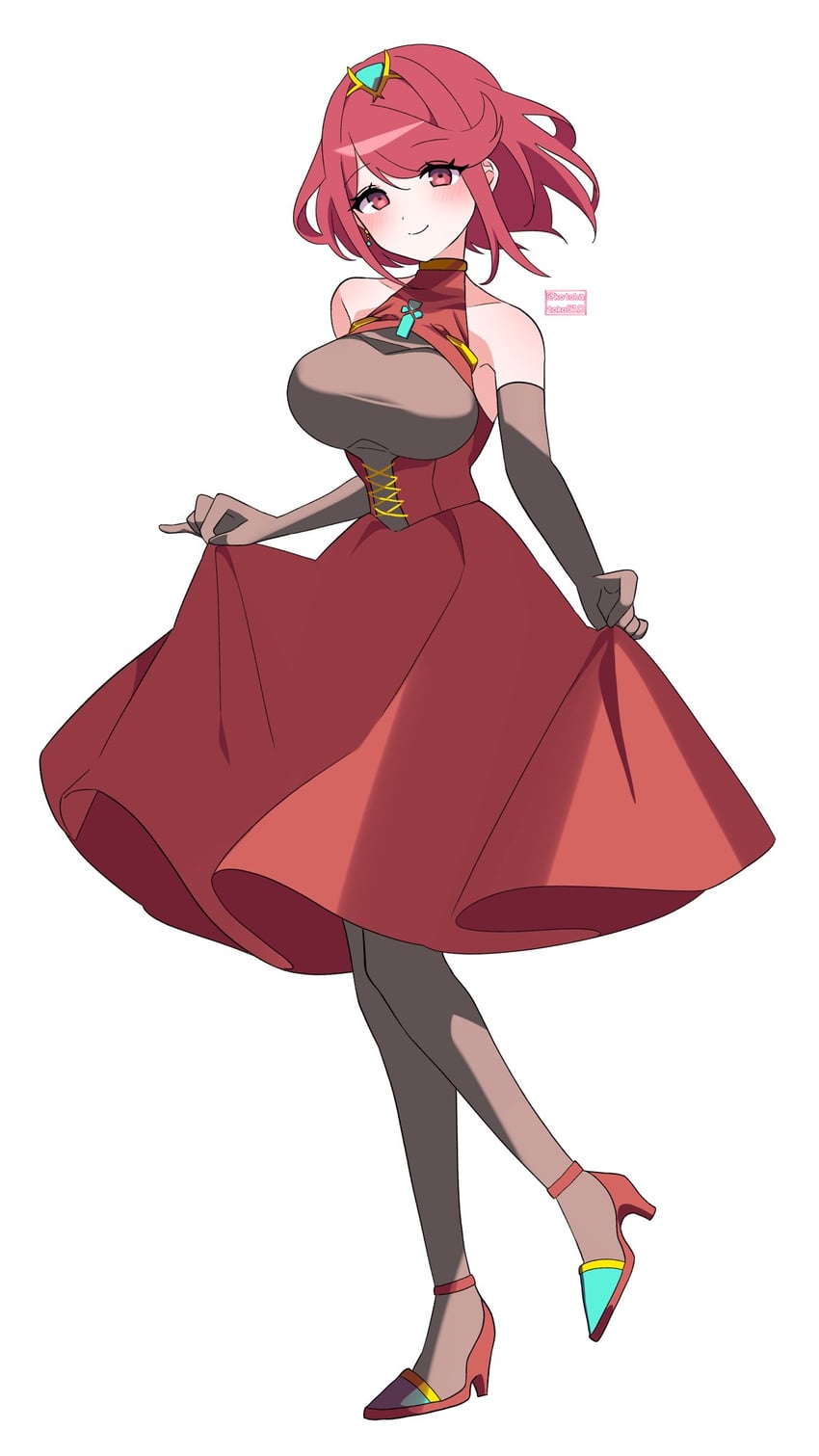 pyra (xenoblade chronicles and 1 more) drawn by kotohatoko510