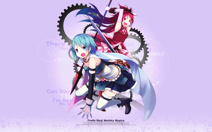 miki sayaka and sakura kyoko (mahou shoujo madoka magica) drawn by hanokage