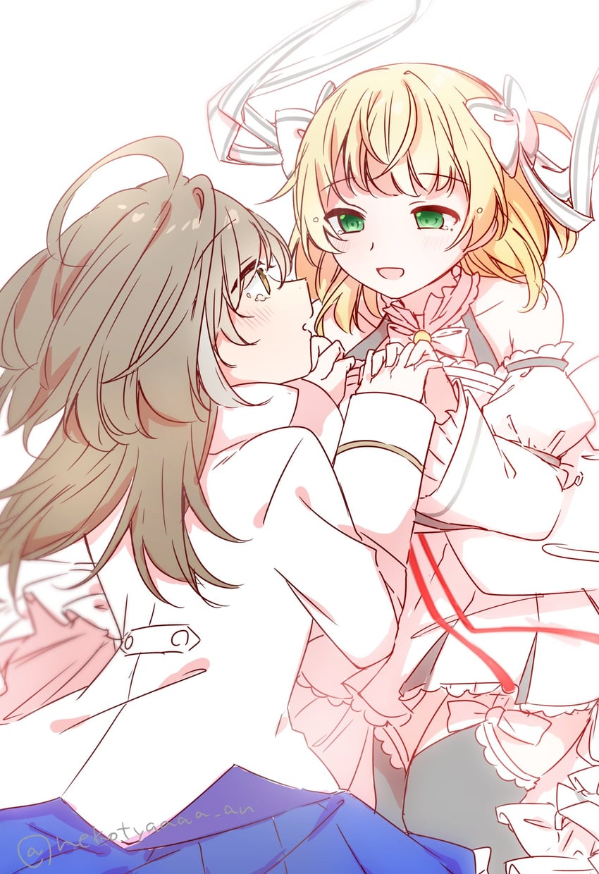 sasaki ran and esaka shizuku (assault lily) drawn by benini