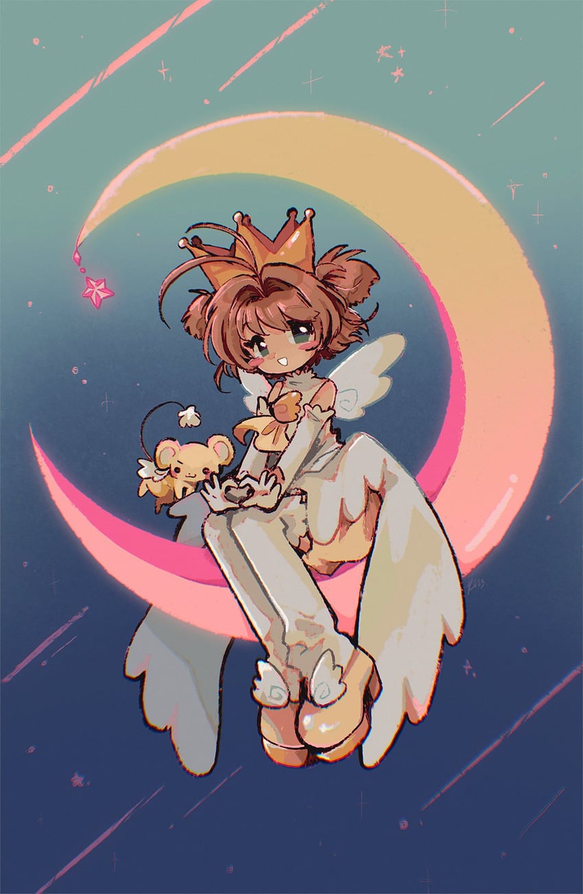 kinomoto sakura and kero (cardcaptor sakura) drawn by kitchupsandwich