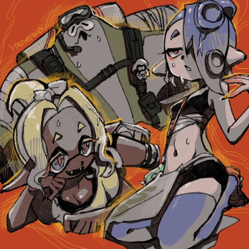 shiver, frye, and big man (splatoon and 1 more) drawn by tsuyo_siko