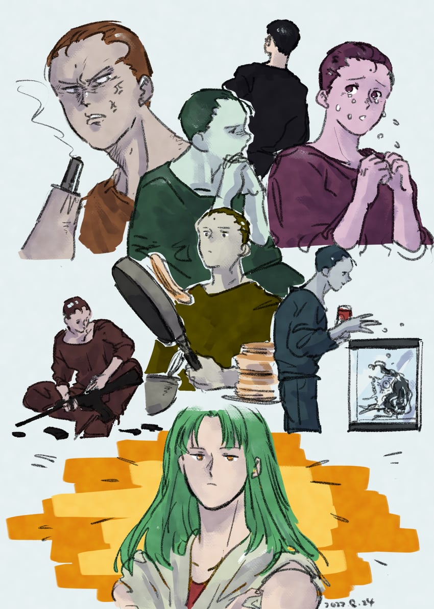 toguro ani, sensui shinobu, and itsuki (yu yu hakusho) drawn by nishida_(pixiv_50671594)