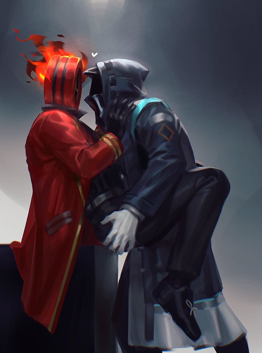 doctor and dante (arknights and 2 more) drawn by doughblaster