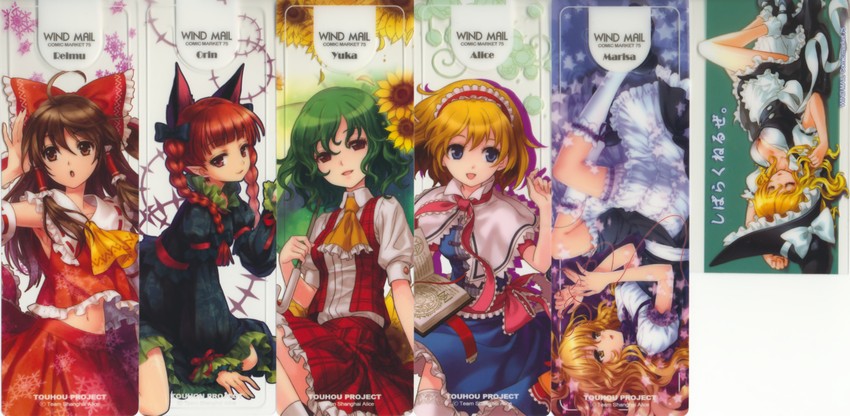 hakurei reimu, kirisame marisa, alice margatroid, kaenbyou rin, and kazami yuuka (touhou) drawn by an2a