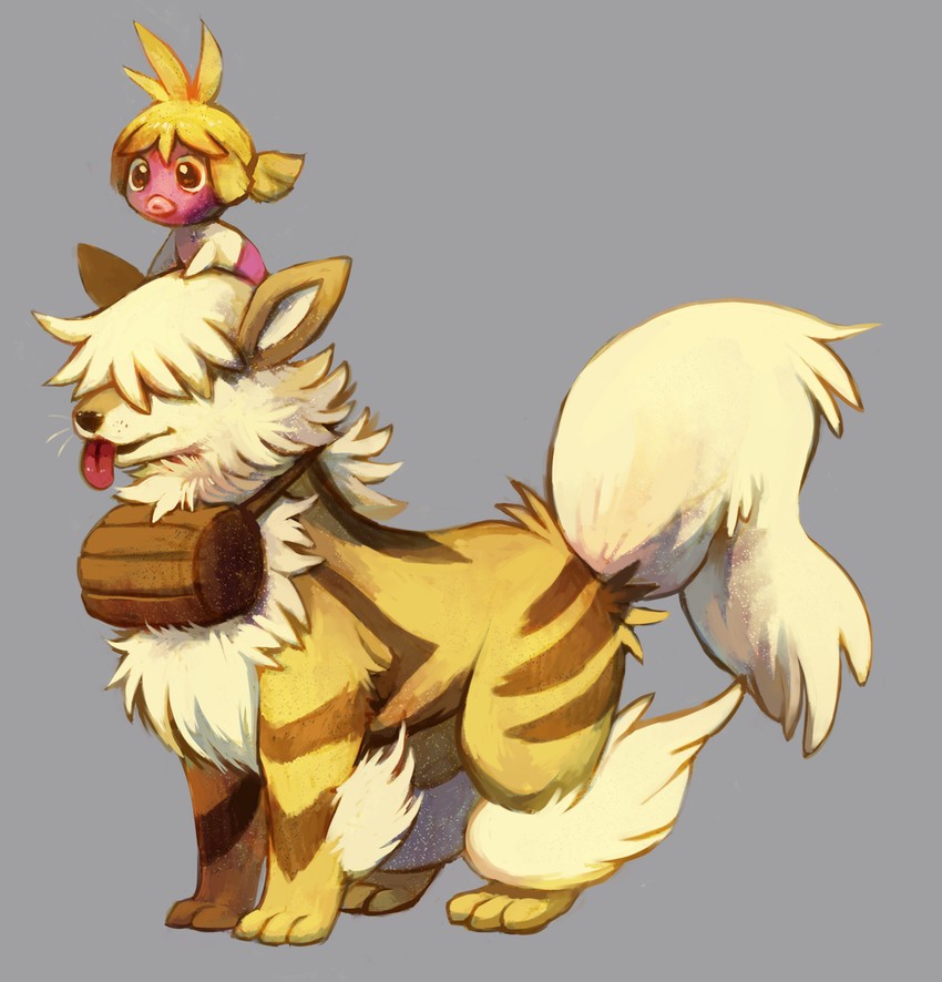 arcanine and smoochum (pokemon and 1 more) drawn by glitchedpuppet
