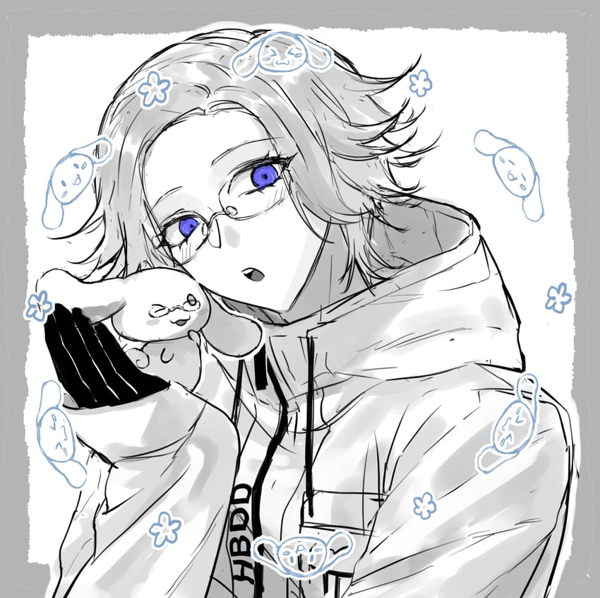 cinnamoroll and aotsuki eito (sanrio and 2 more) drawn by citrus_of_rue