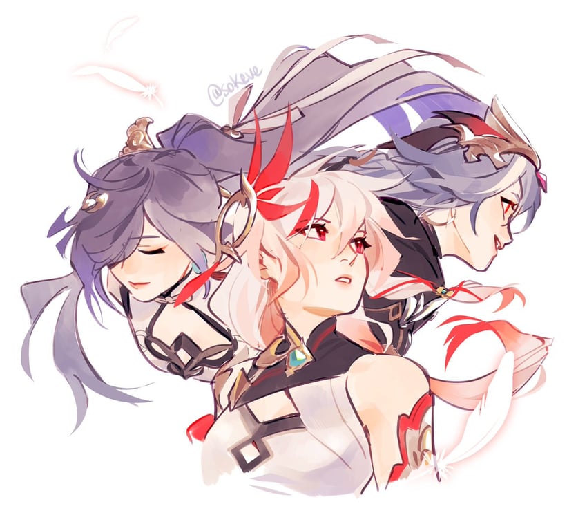 fu hua and herrscher of sentience (honkai and 1 more) drawn by sokeve