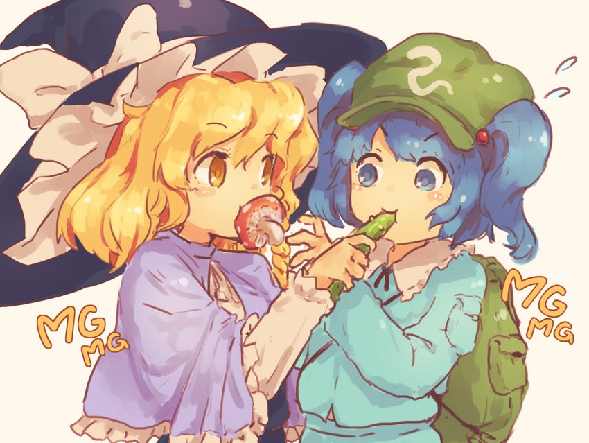 kirisame marisa and kawashiro nitori (touhou) drawn by bionekojita