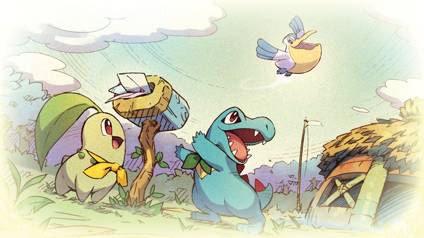 chikorita, totodile, and pelipper (pokemon and 2 more)