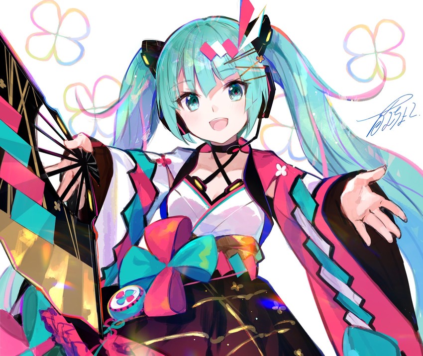 hatsune miku and magical mirai miku (vocaloid and 1 more) drawn by fuzichoco