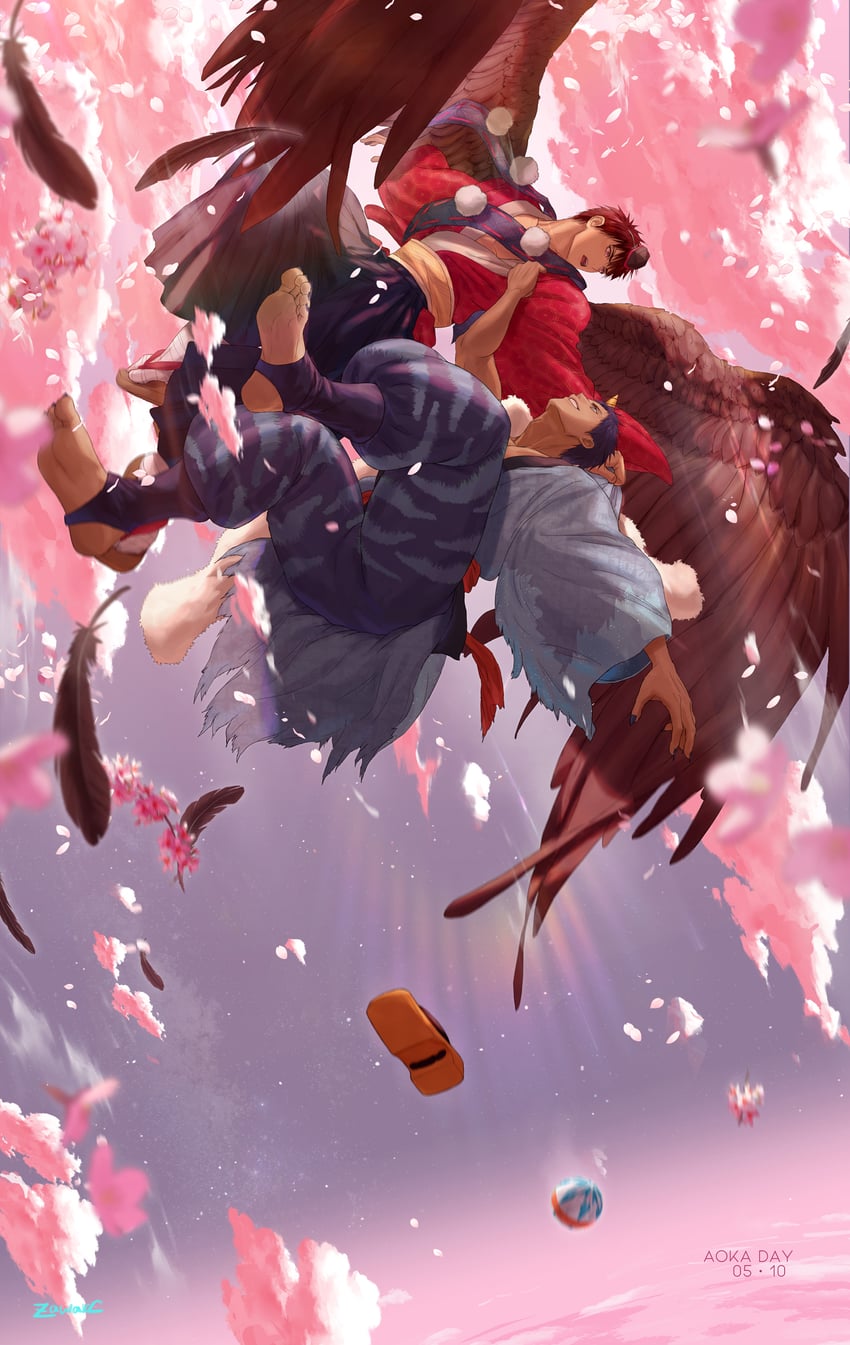 aomine daiki and kagami taiga (kuroko no basuke) drawn by zawar379