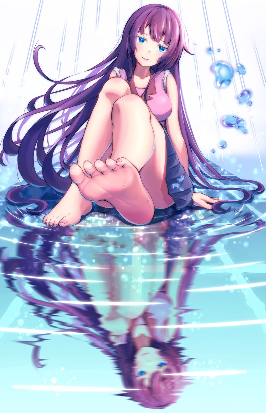 senjougahara hitagi (monogatari and 1 more) drawn by poka_poka_neko