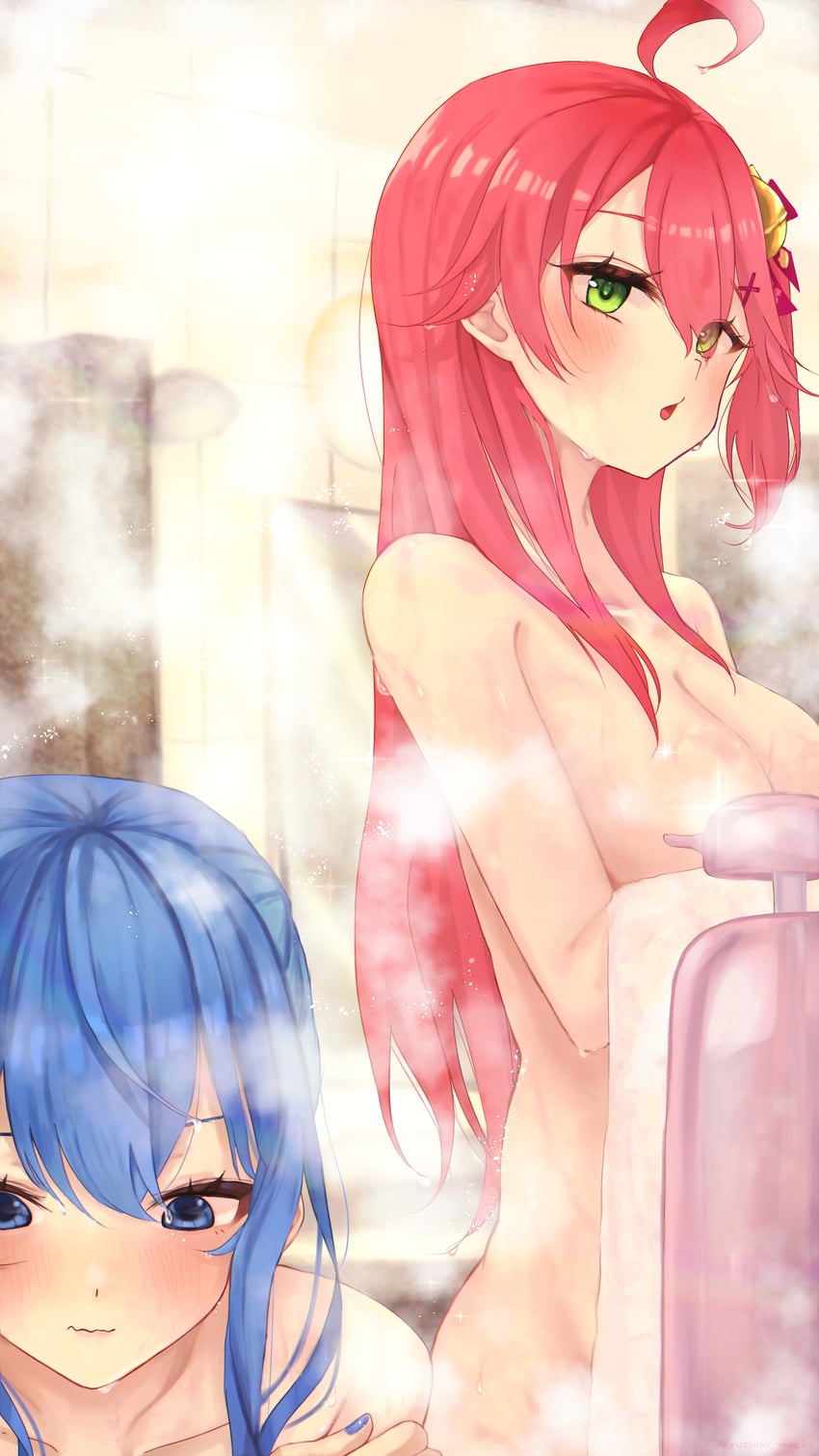 hoshimachi suisei and sakura miko (hololive) drawn by yuzuno_wagiri