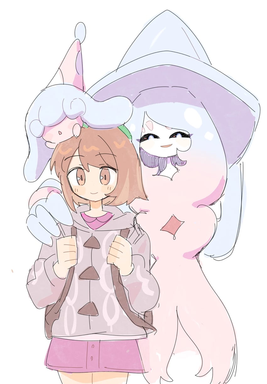 gloria, hatterene, and hatenna (pokemon and 1 more) drawn by han0579