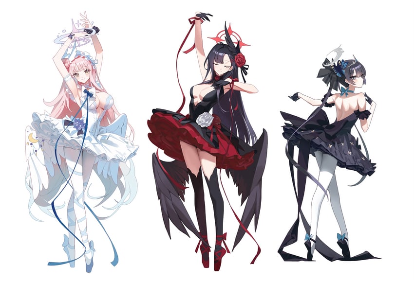 mika, kisaki, and ichika (blue archive) drawn by memdic_(srs00108)