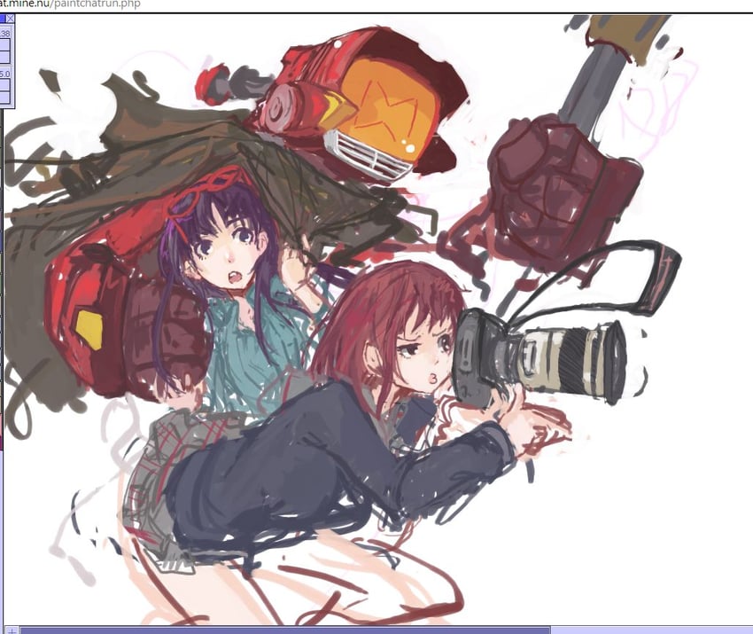 nandaba naota, canti, and ninamori eri (flcl) drawn by panties_(pantsu-pirate)