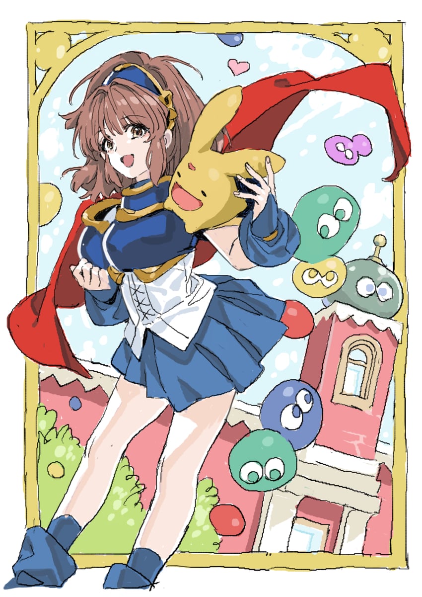 arle nadja, puyo, and carbuncle (puyopuyo and 1 more) drawn by nobita_(makoto7060355)