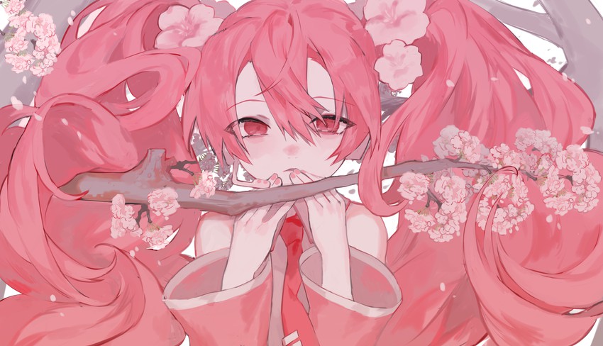 hatsune miku and sakura miku (vocaloid) drawn by shou_(hanasakukoroni)