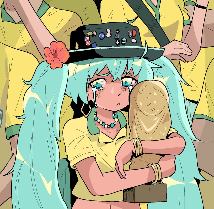hatsune miku and brazilian miku (vocaloid and 3 more) drawn by psicochurroz