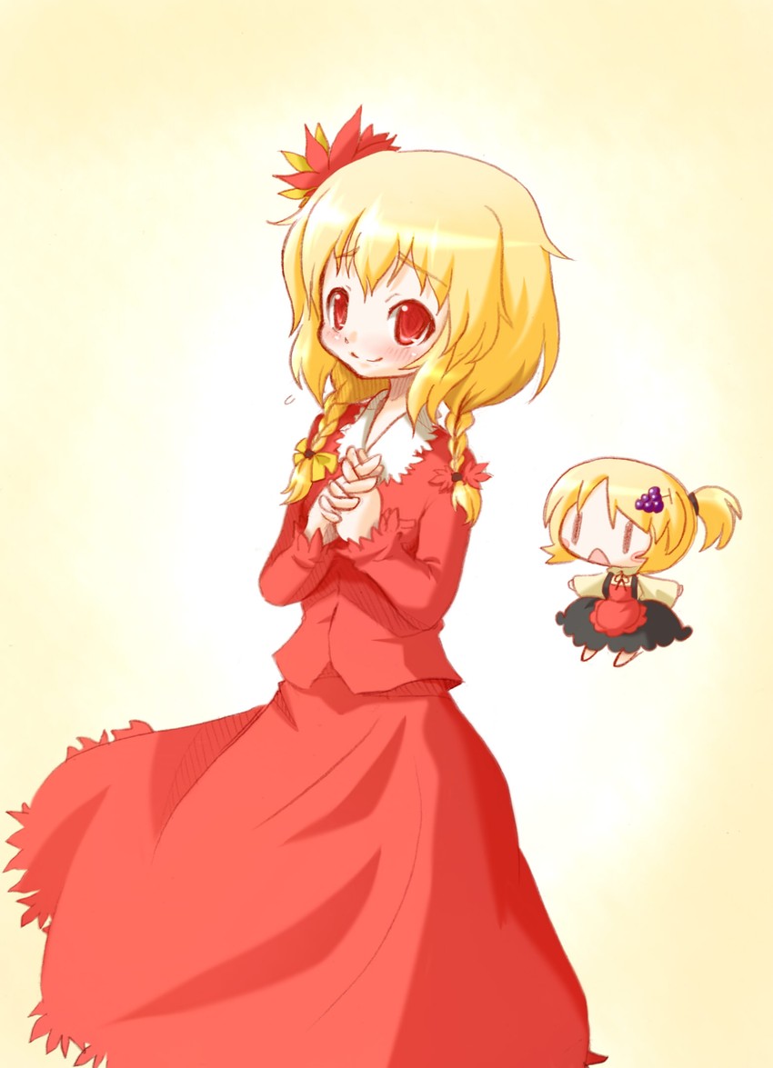 aki minoriko and aki shizuha (touhou) drawn by arinu