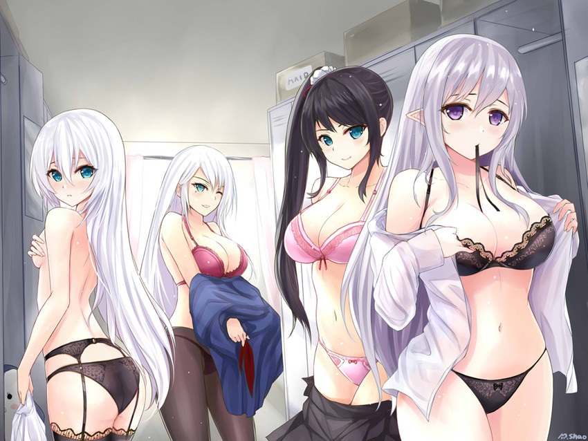 seulbi lee, levia, yuri seo, and harpy (closers) drawn by shaojiang