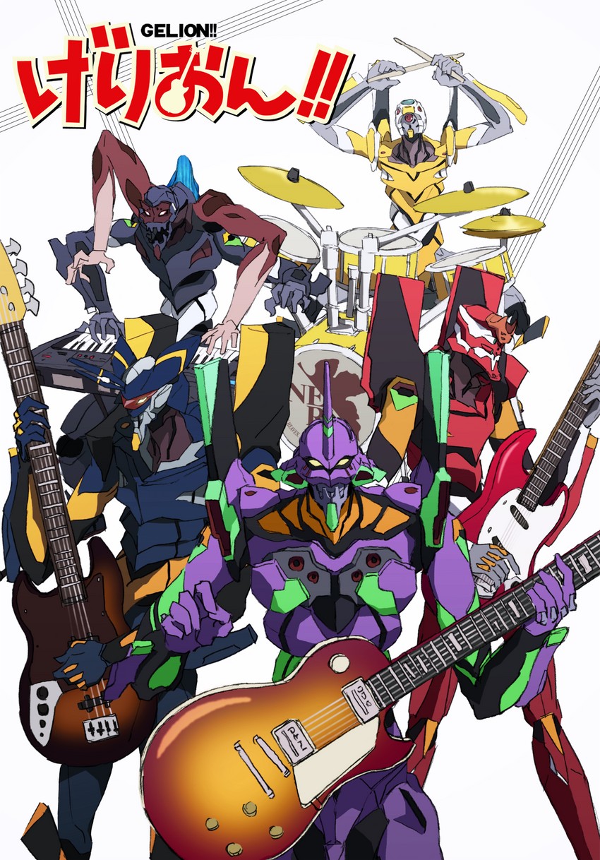 eva 02, eva 01, eva 00, eva 03, eva 06, and 1 more (neon genesis evangelion and 3 more) drawn by taku1122