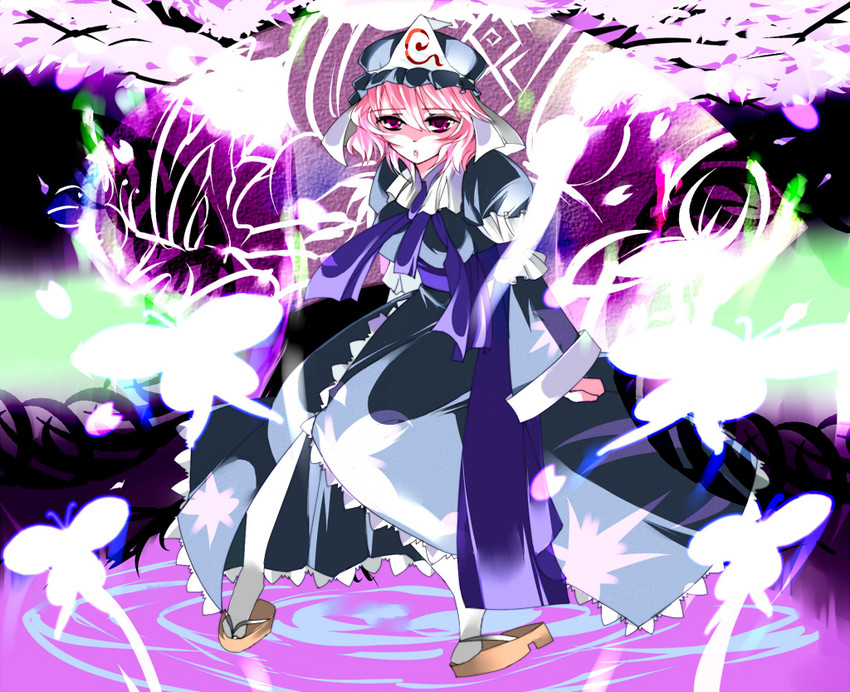 saigyouji yuyuko and saigyou ayakashi (touhou) drawn by blaze_(blazeillust)