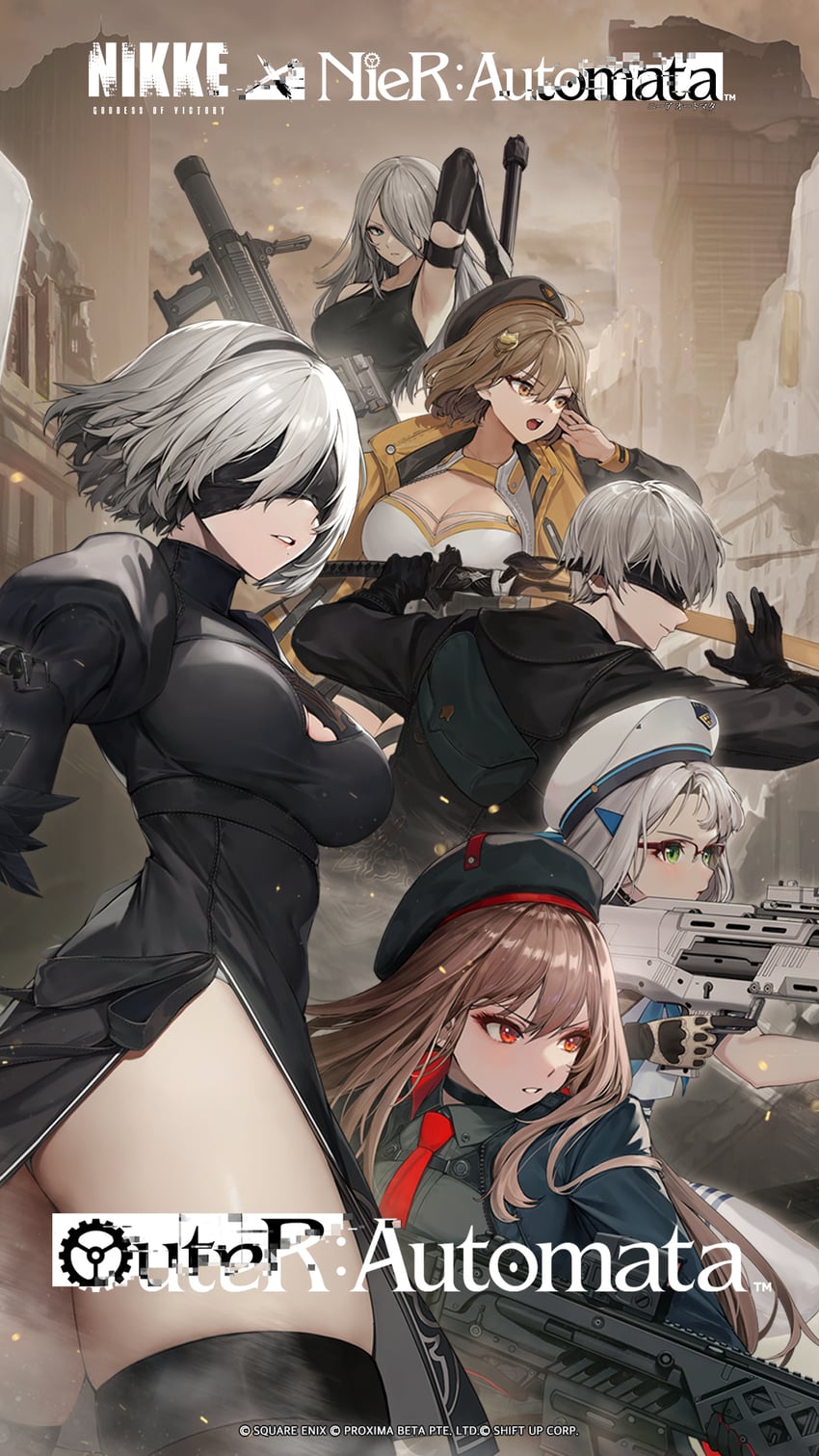 2b, 9s, anis, rapi, a2, and 2 more (goddess of victory: nikke and 2 more)