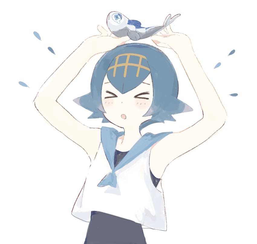 lana and wishiwashi (pokemon and 1 more) drawn by nprmtp