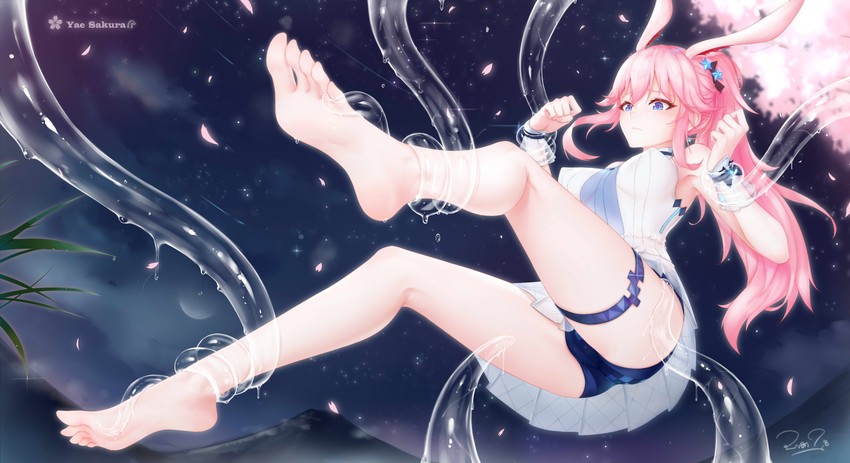 yae sakura (honkai and 1 more) drawn by evanyi