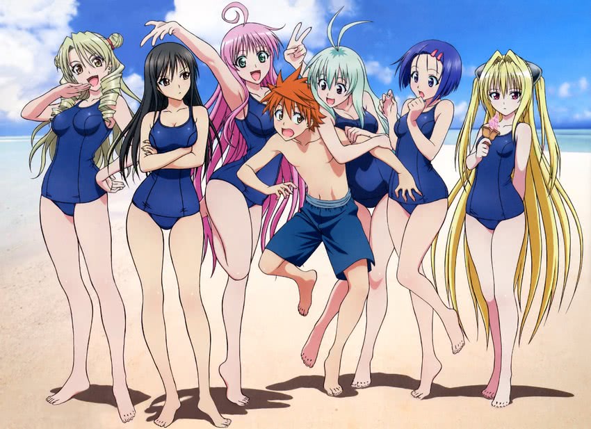 konjiki no yami, lala satalin deviluke, kotegawa yui, sairenji haruna, yuuki rito, and 2 more (to love-ru)