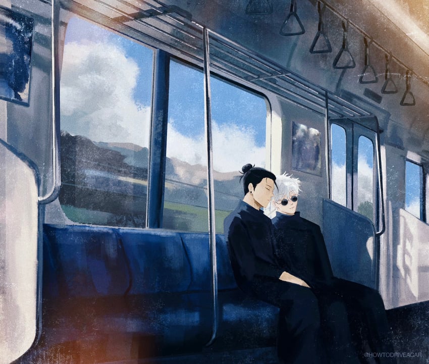 gojou satoru and getou suguru (jujutsu kaisen) drawn by howtodriveacar