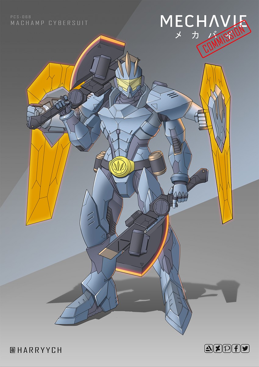 machamp (pokemon) drawn by harryych