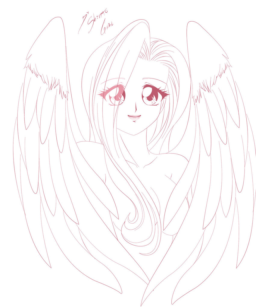 fluttershy (my little pony and 1 more) drawn by shinta-girl