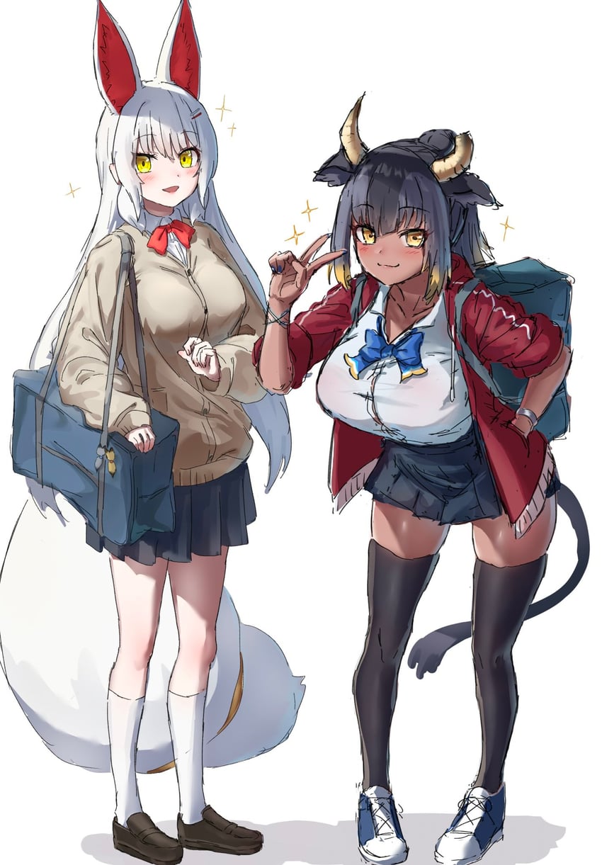 oinari-sama and goshingyu-sama (kemono friends) drawn by mogurii