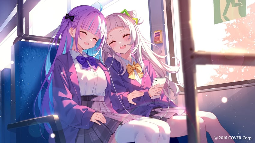 minato aqua and murasaki shion (hololive) drawn by ishihara_(kuniyoshi)