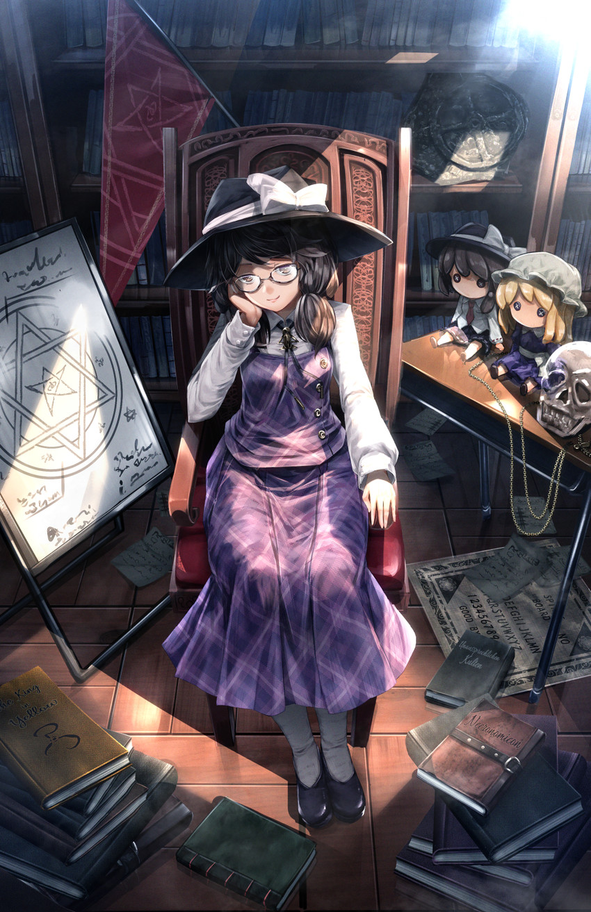 usami renko, maribel hearn, and usami sumireko (touhou and 1 more) drawn by ryosios